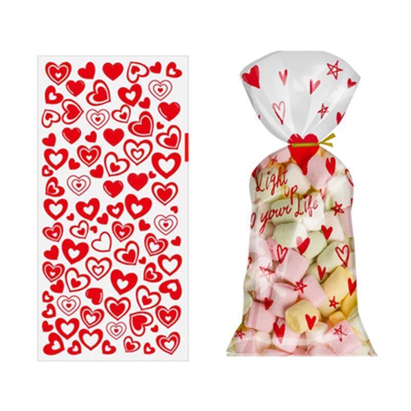 100 Pcs Cellophane Goody Bags Assortment for Holiday Treats Party Supplies Gift