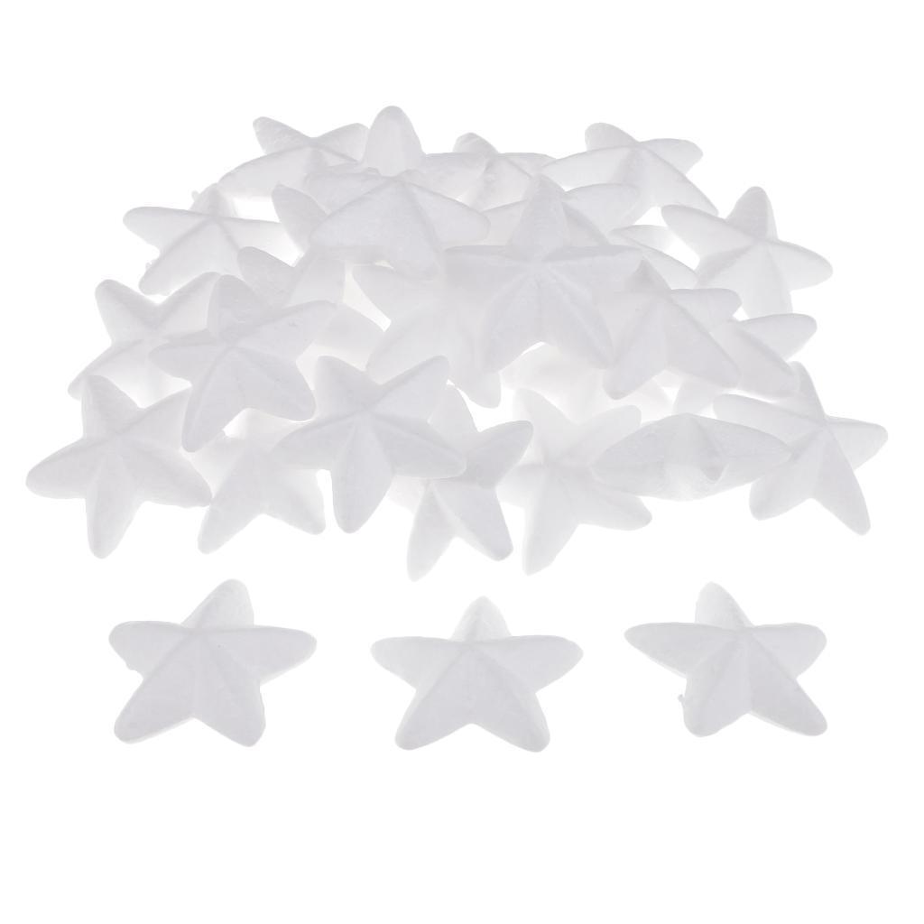30 Pieces DIY Christmas Star Shape Styrofoam Foam Material for Art Craft 5cm