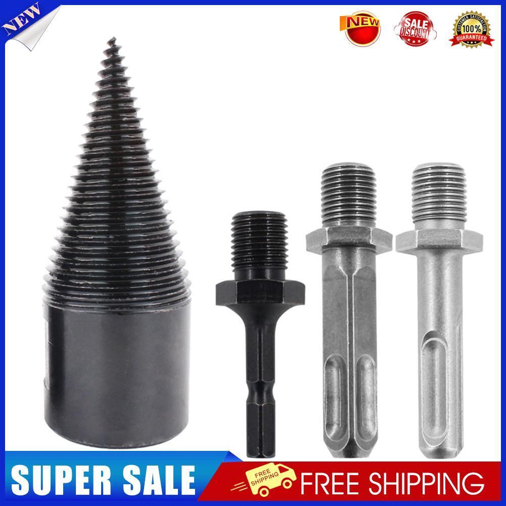 4pcs Woodworking Wood Separator Spiral Cone Reamer Splitter Drill Bit (A)