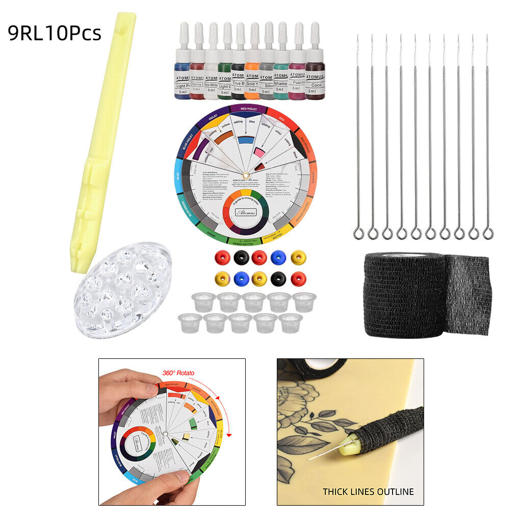 Hand Poke and Stick Tattoo Kit DIY Tattoo Supply Ink Tattoo Needles Set for Body