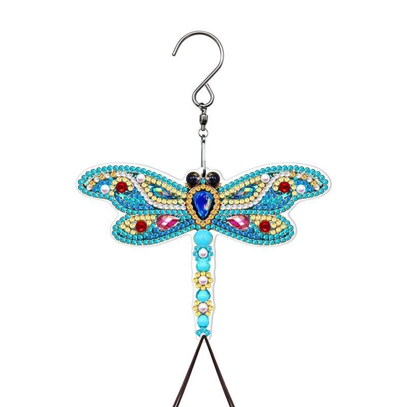 DIY Dragonfly Diamond Painting Wind Chime Pendant Sunatcher Ornament