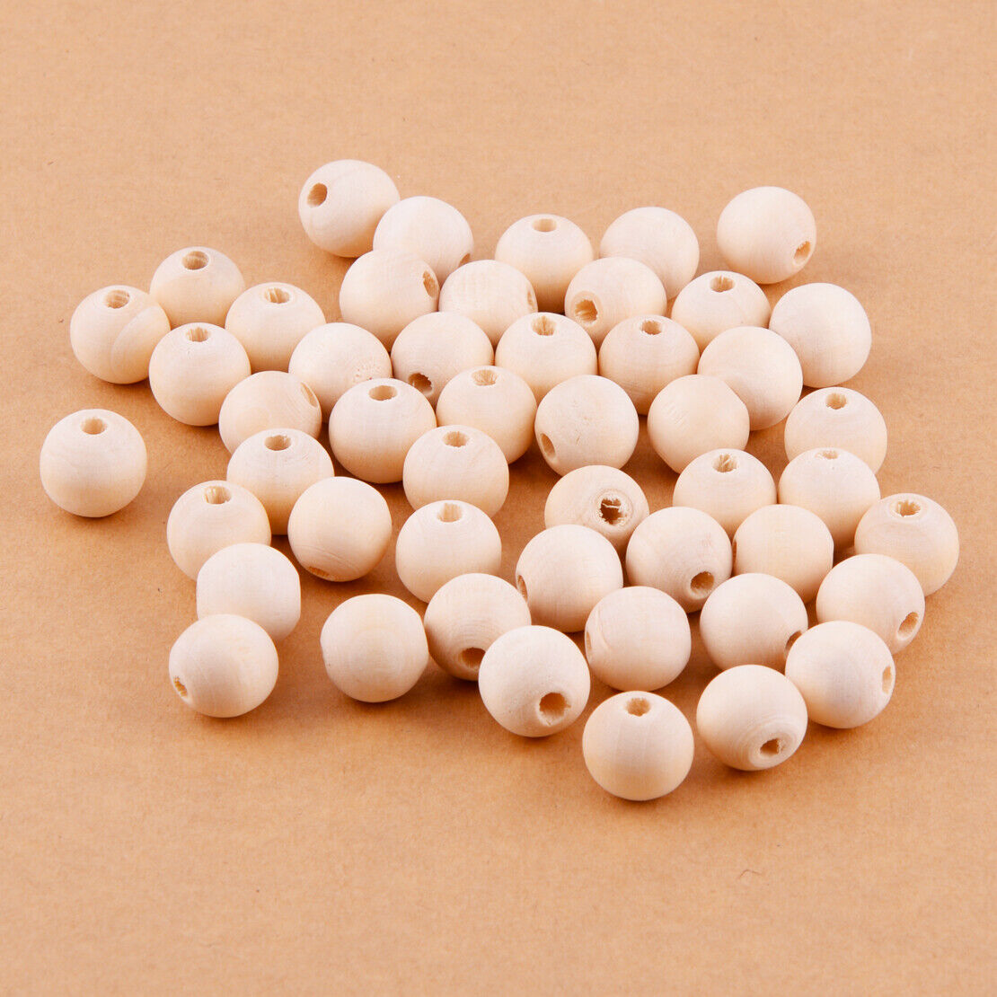 50x 16mm Natural Wood Spacer Beads Round Wooden Balls Jewelry Bracelet Making Li
