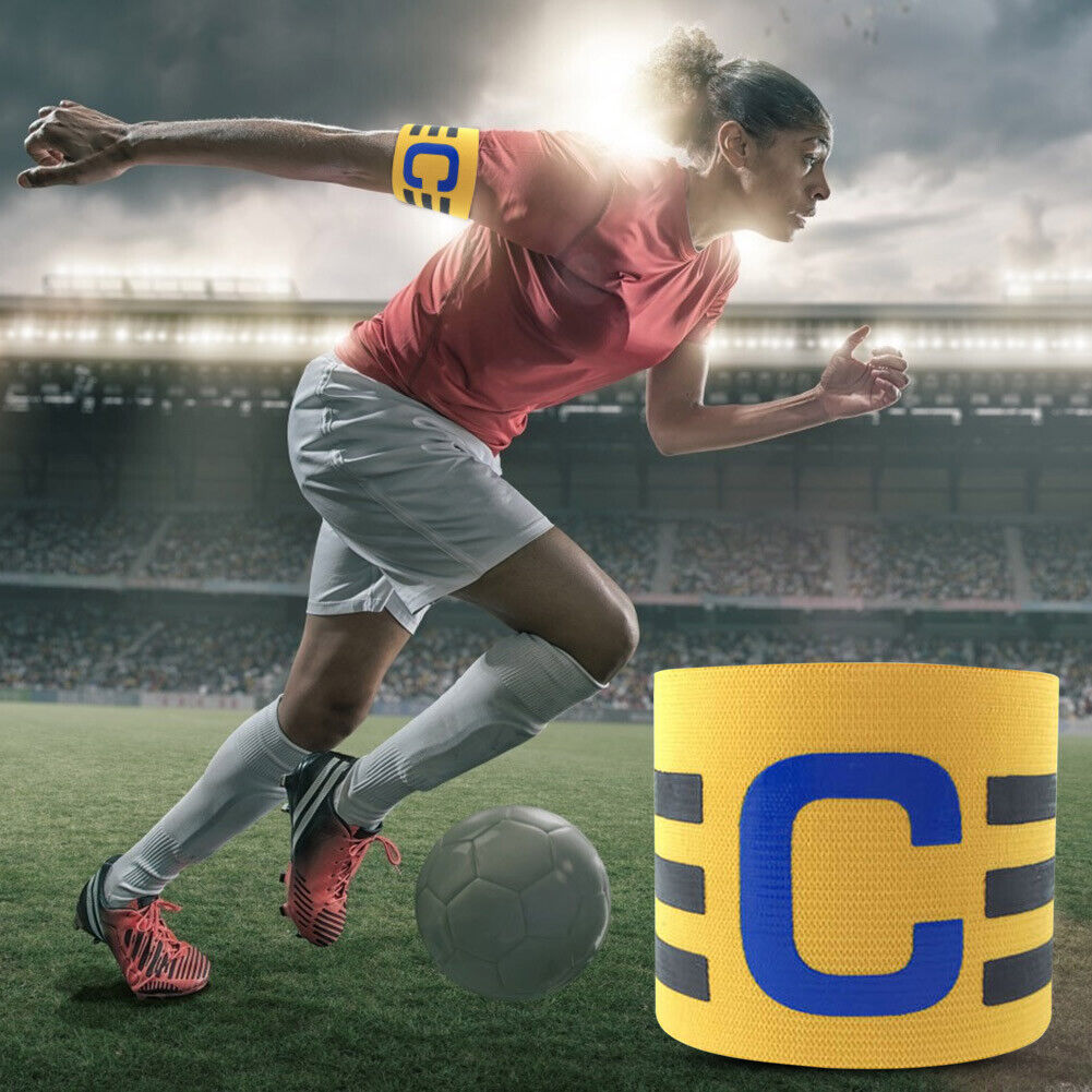 Player Leader Football Captain Armband Nylon Soccer Group Arm Band (Yellow)