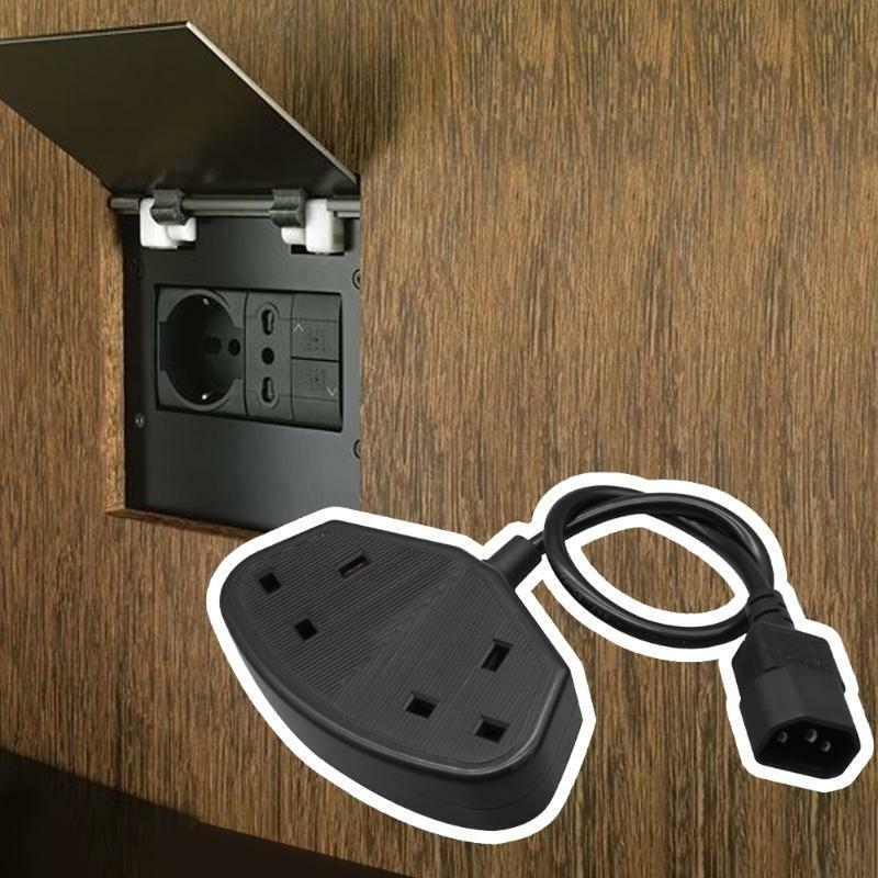 PDU C14 to UK Portable Charging Wire Converter Three-way Pin Socket Outlet
