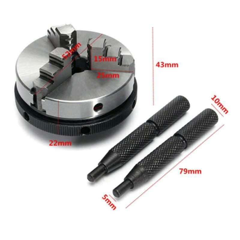 1pcs Mini 3 Jaw Lathe Chuck, K01-50 3 Jaw Woodworking Hand Chuck