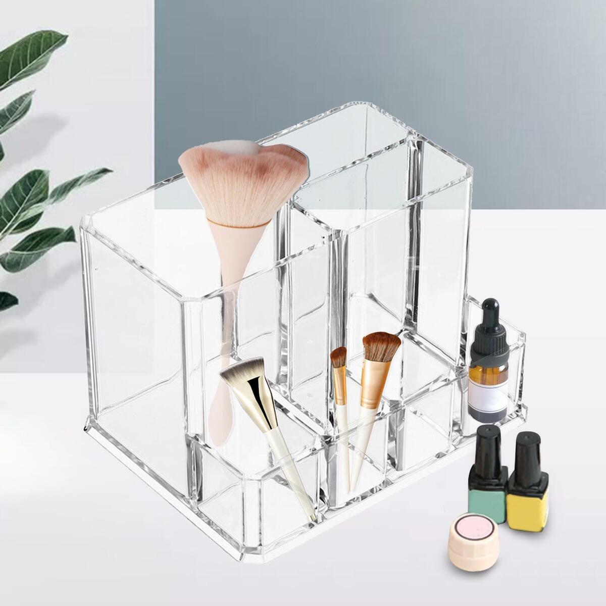 Makeup Brush Holder 7 Compartments Multi Function Box Organizer Container