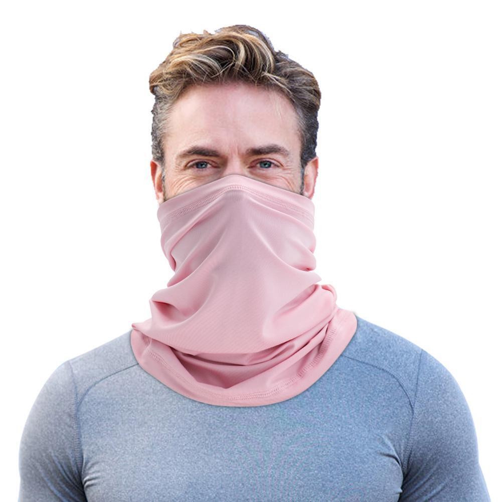 Cycling Pure Color Face Cover Riding Sunscreen Scarf Outdoor Bandana (Pink)