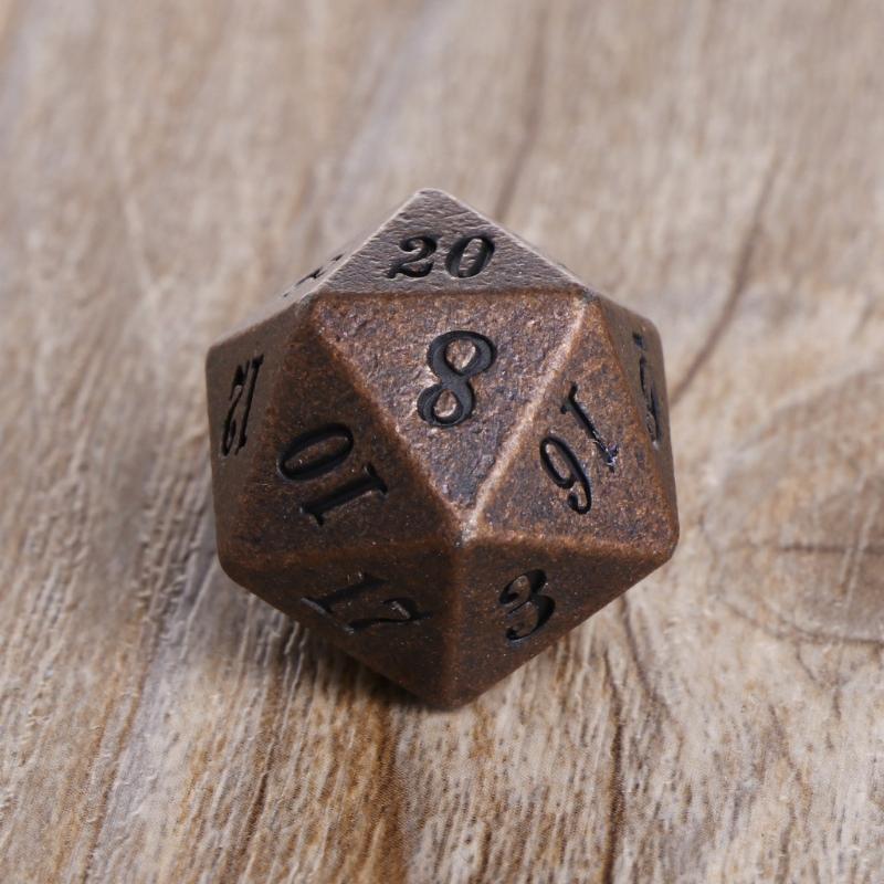 1 Set Shiny Metal Dice 7 Dices  D4 D6 D8 D10 D% D12 D20 For Board Games