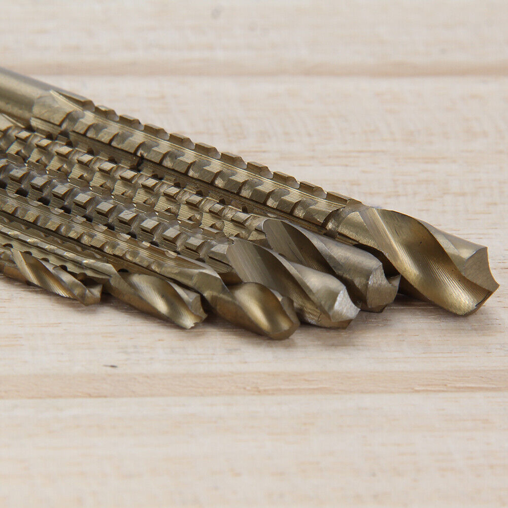 6Pcs HSS High Speed Steel Titanium Coated Drill Bit Set 3/4/5/6/6.5/8mm