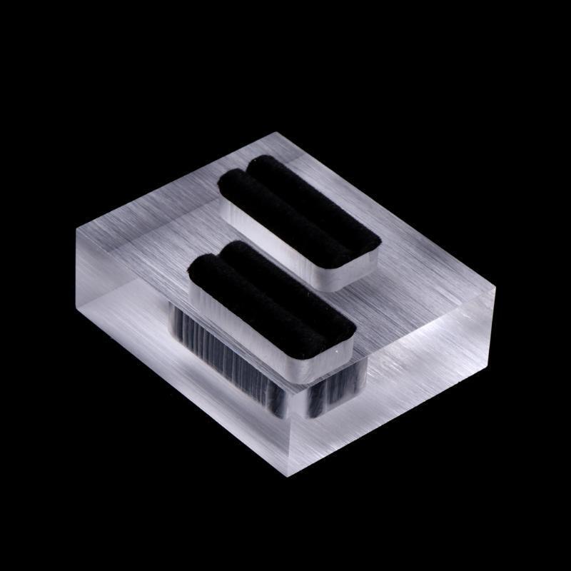 Clear Acrylic Double Rings Display Stand Jewelry Store Showcase Holder Organizer