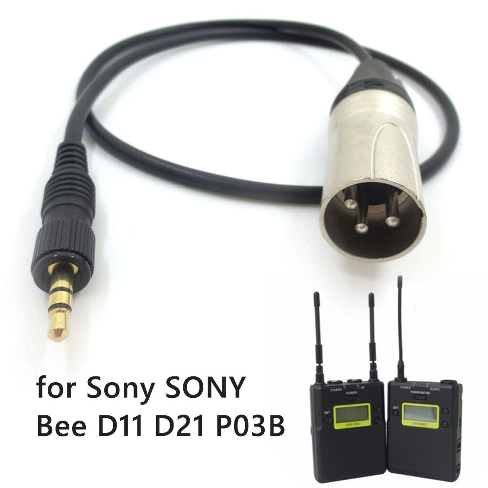 3.5mm Audio Cable XLR 3 Pin for Sony UWP D11 D21 Microphone Sound Recording