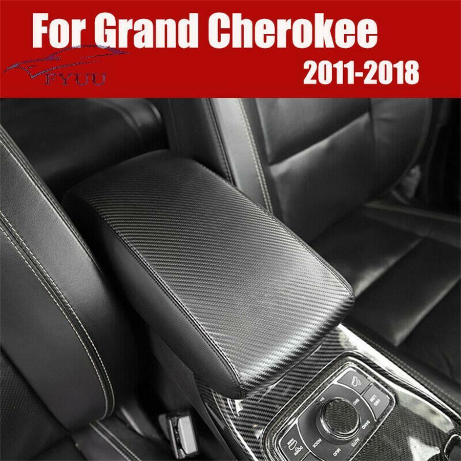 For 2011-2018 Jeep Grand Cherokee Center Console Armrest Cover Pad Black Leather