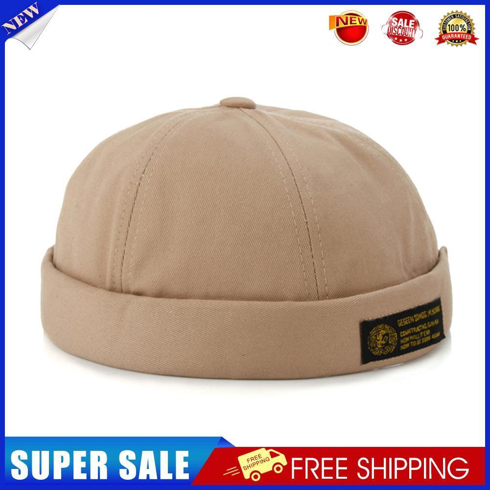 Women Men Hats Cotton Landlord Breathable Beanie Hat Sailor Cap (Khaki)
