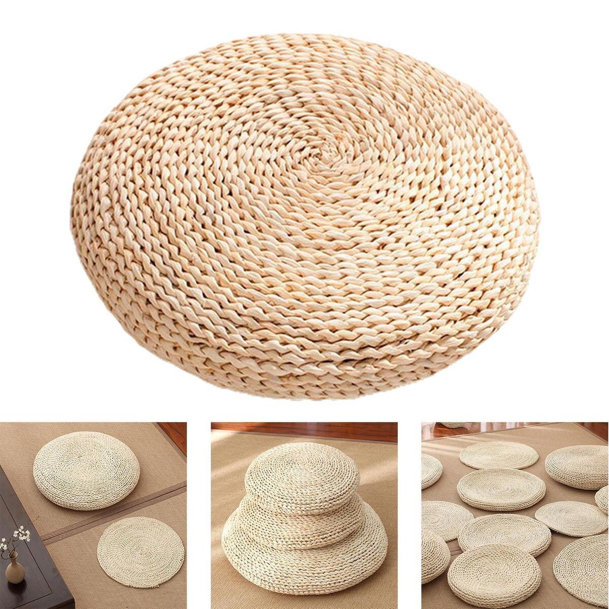 Handmade Straw Seat Cushion Floor Pillow  Decor Yoga Meditation