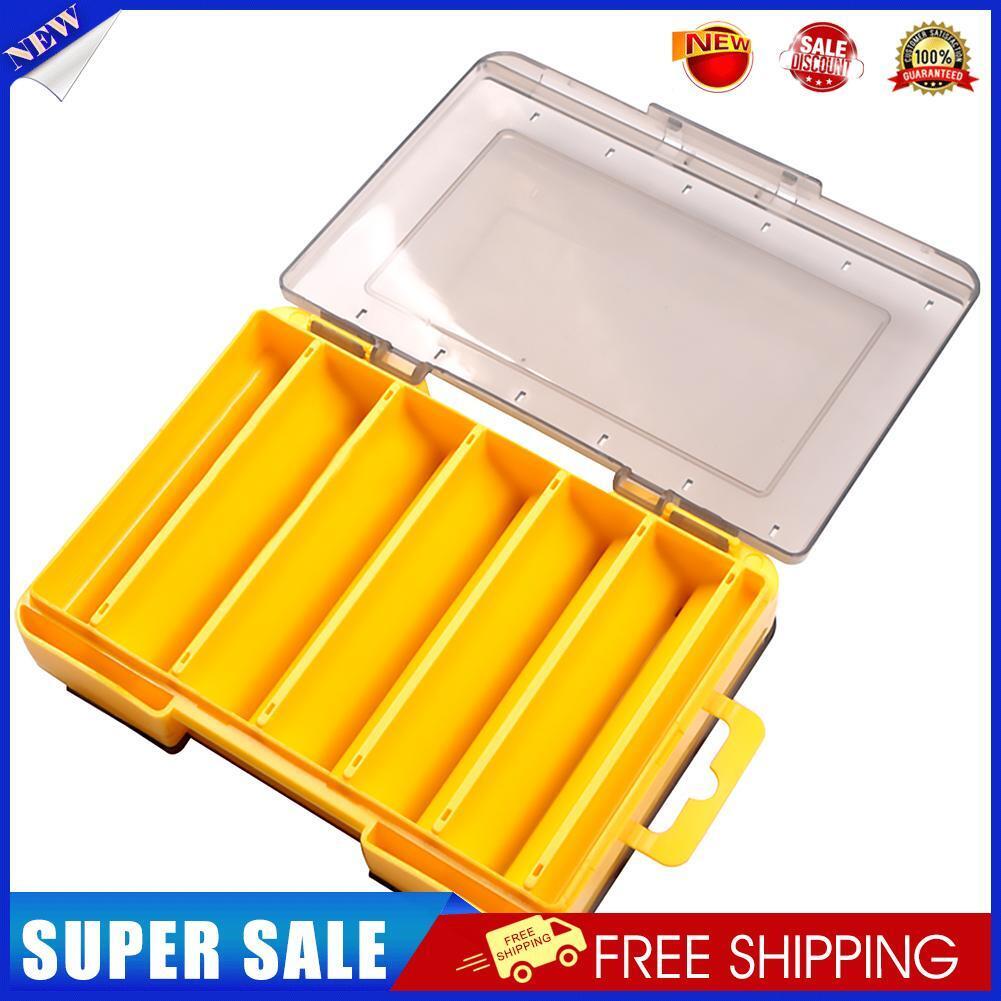 Fishing Lure Box Double Side Bait Case Organizer Fishing Tackle (S Yellow)