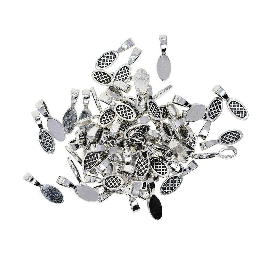 50 Pieces Tibetan   Glue on 27mm Bail Pendant Cabochon DIY Jewelry