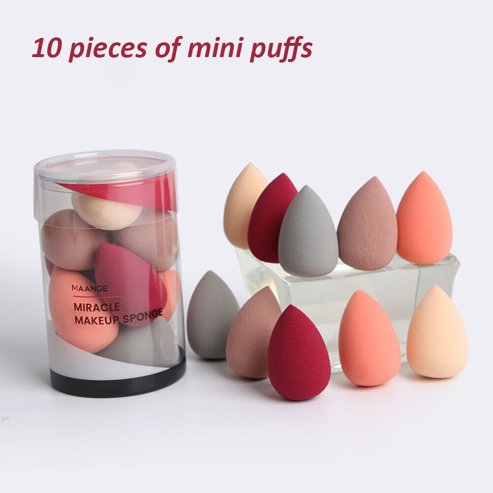 10pcs Mini Makeup Sponge Cosmetic Foundation Powder Puffs Wet Dry Dual Use