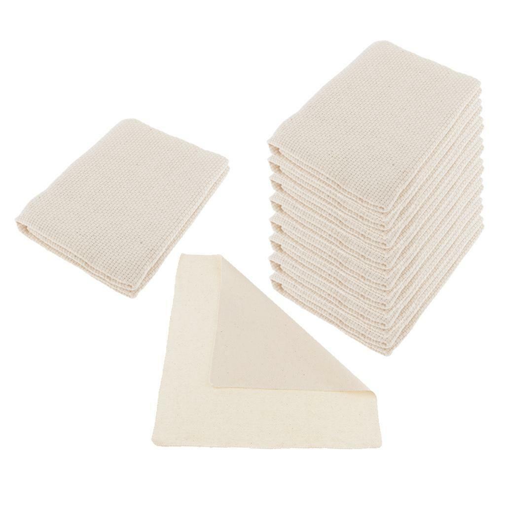 10pcs Rectangle Blank Cotton Rug DIY Craft Embroidery Cloth Sewing Fabric