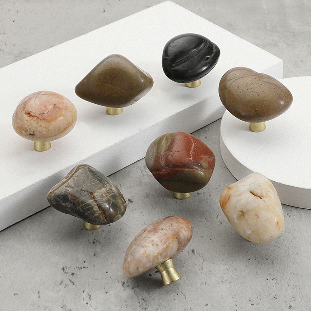 Hardware Metal Base Drawer Knobs Drawer Pulls Stone Handles Door Handle