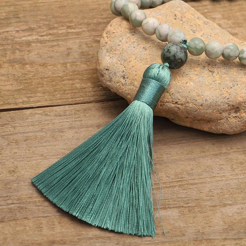 Long Strand Boho Fashion Necklace Bracelet Set Turquoise Beads Necklace Tassel