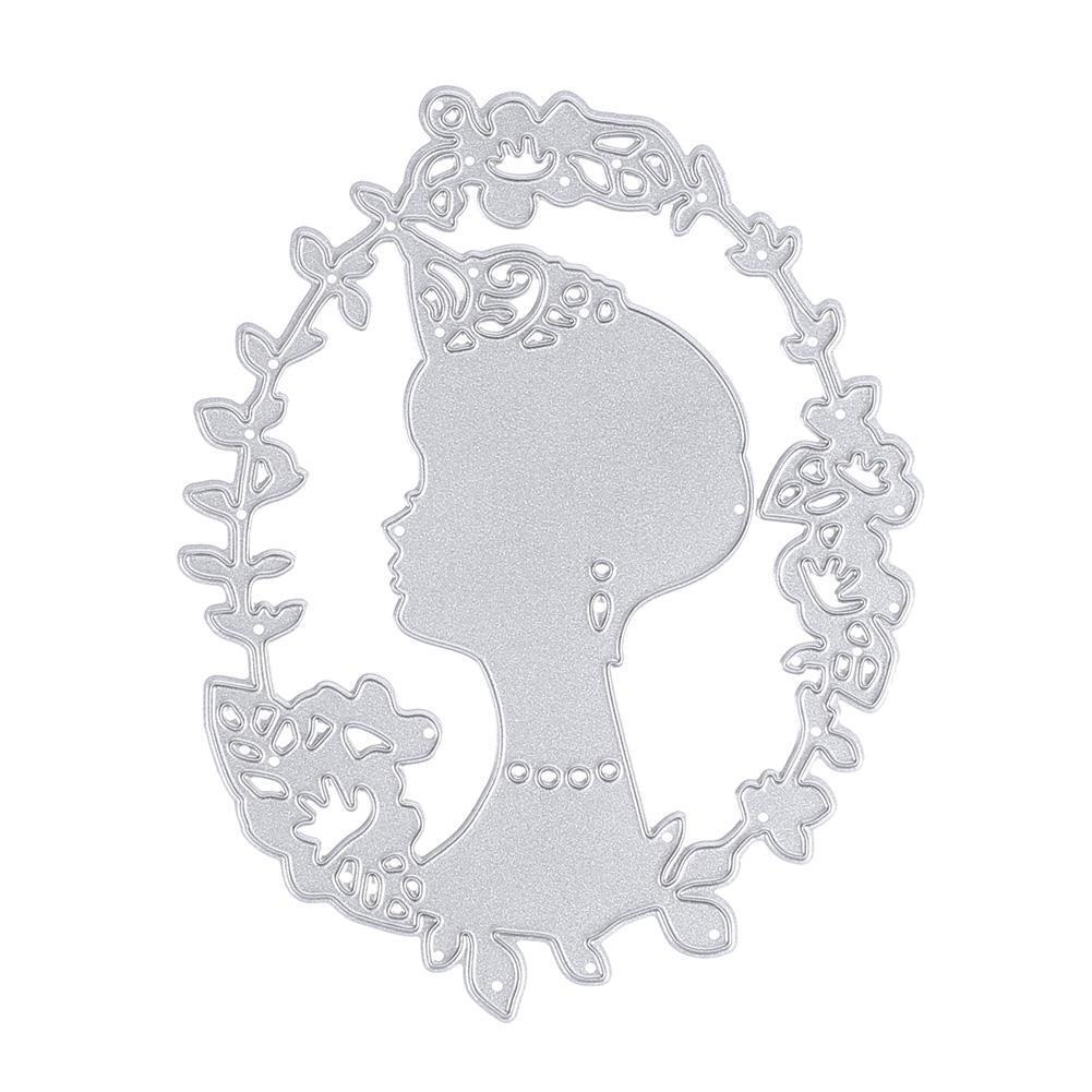 Metal DIY Wreath Woman Cutting Dies Stencils Scrapbook Card Making Craft