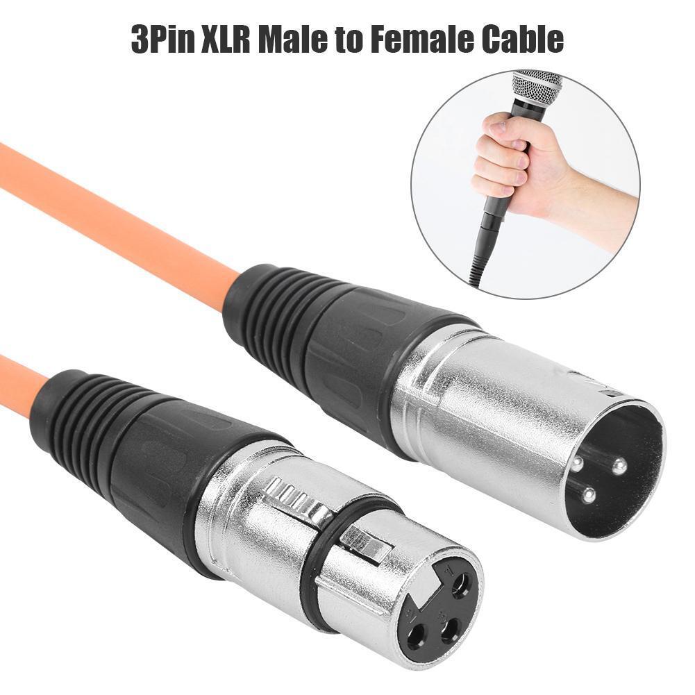 1m XLR 3Pin Cable Male to Female Shielded Microphone Wire Cord (Orange)