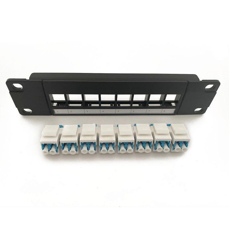 8-Port LC Shielded Patch Panel 10G Ready Plastic Housing Color-Coded Labeling
