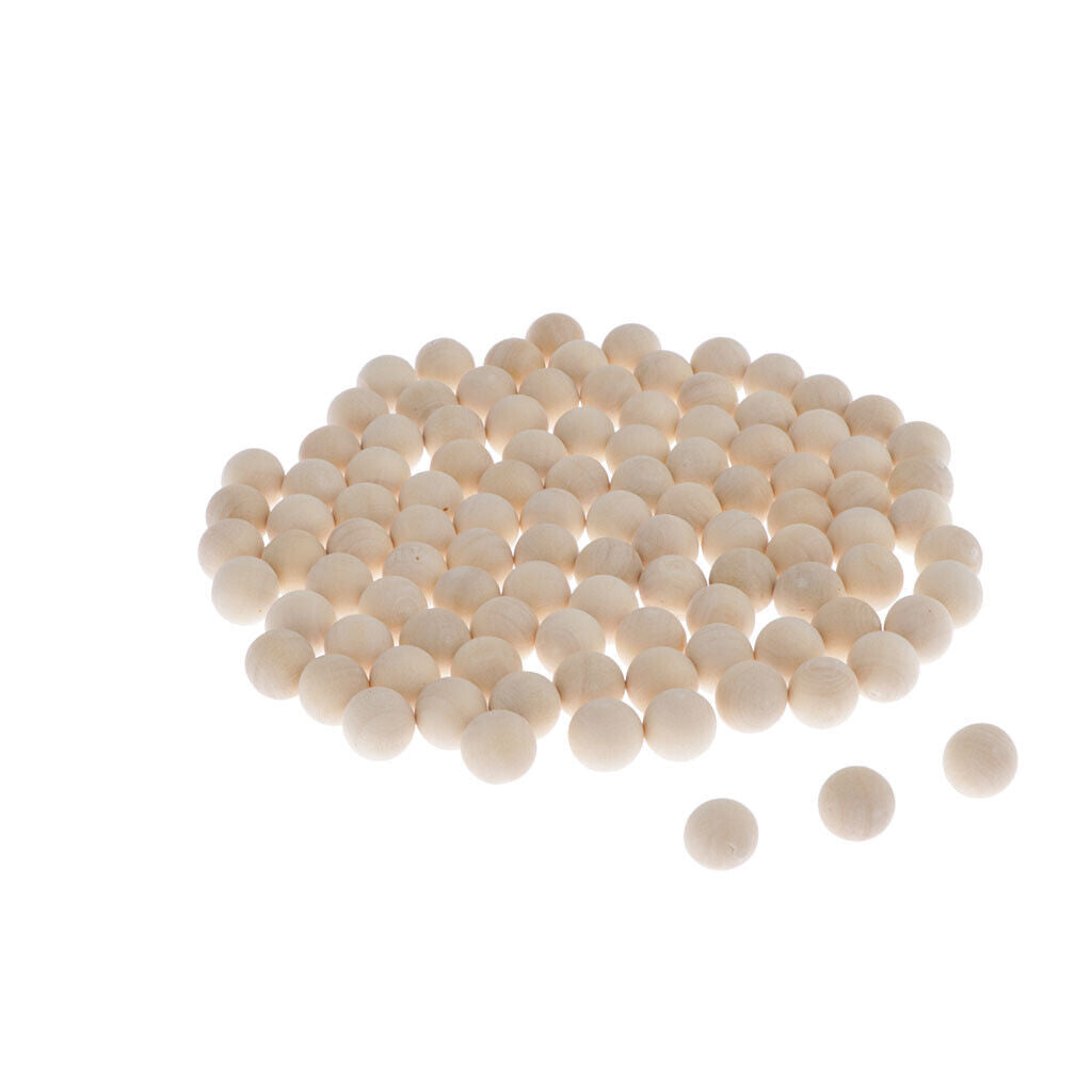 100xHardwood Balls Solid  Beech Wooden Balls  Crafts Making 10mm