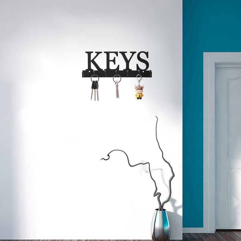 Hotel Utility Hook Bracket with 7 Hooks Hanging Organizer for Bags Towels Keys
