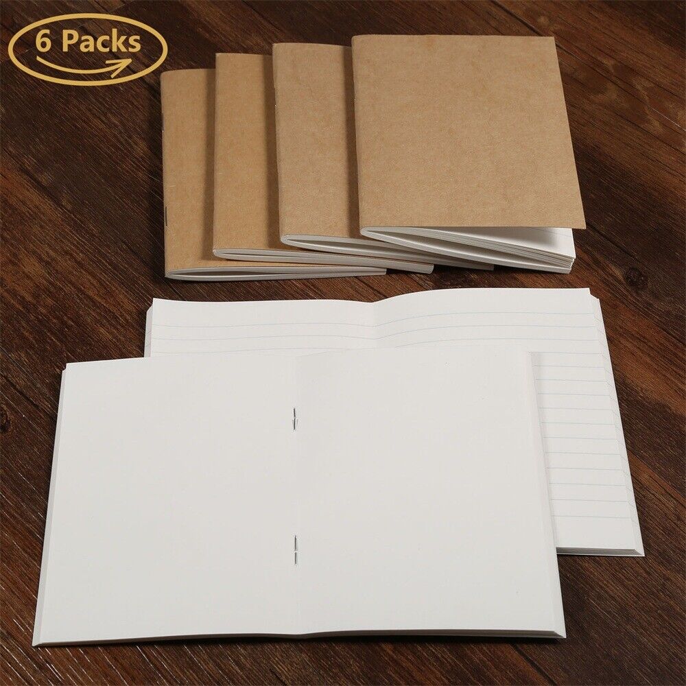 6 Sets Blank Paper Refill For Notebook Journal Diary Passport Memo Notepad Memo