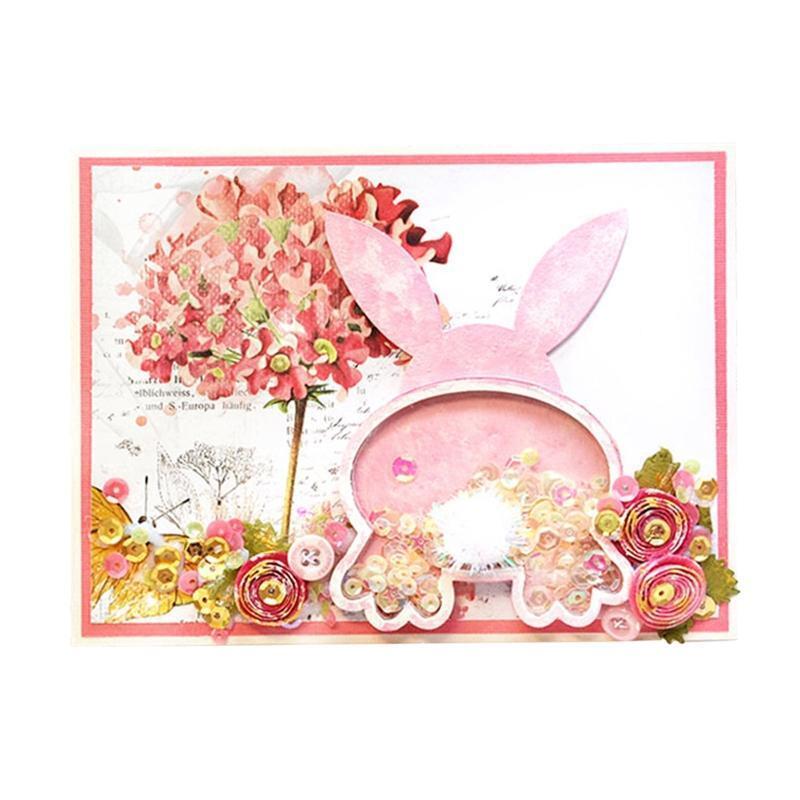 Cute Easter Bunny Shaker Metal Cutting Dies Stencil DIY Scrapbooking Template