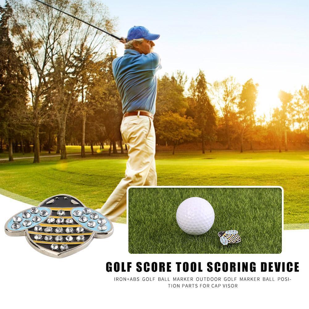 Golf Ball Marker Iron+ABS Golf Marker Ball Position Accessories (Yellow)