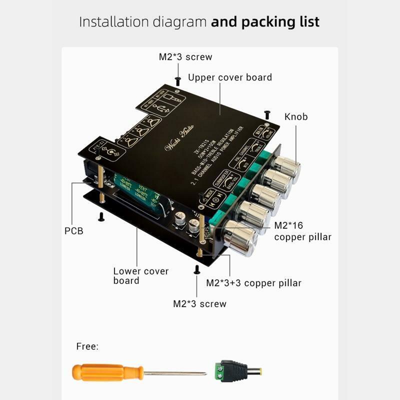 2.1 Channel ZK-TB21S Bluetooth-compatible Audio-Digital Power Amp Stereo Board