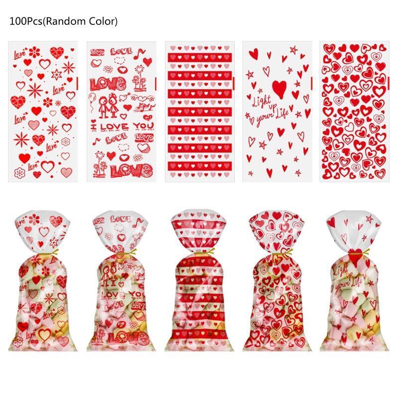 100 Pcs Cellophane Goody Bags Assortment for Holiday Treats Party Supplies Gift