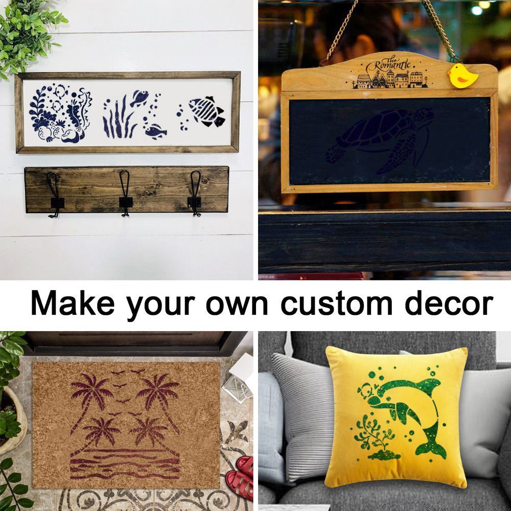 DIY Sea Animal Painting Hollow Template Ocean 6x6Inch Creatures Stencil