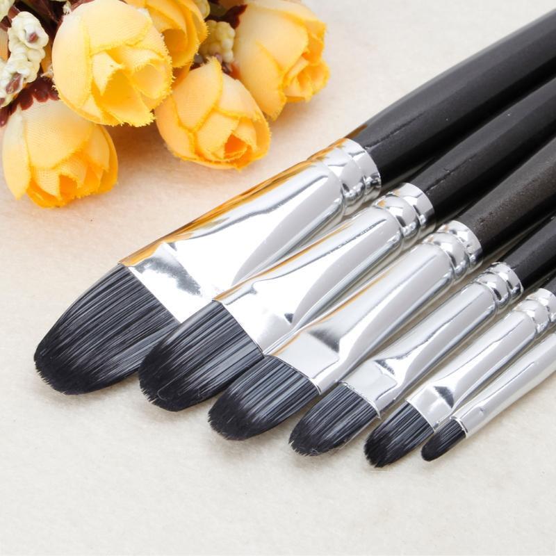 6Pcs Brushes Set for Art Painting Oil Watercolor Drawing Craft DIY Kid Artist