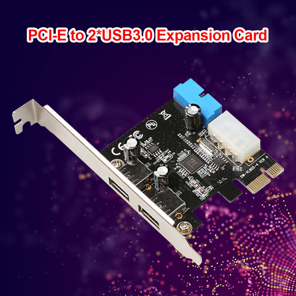 2 Ports USB PCIE Expansion Card PCI Express to USB 3.0 20Pin Hub Adapter