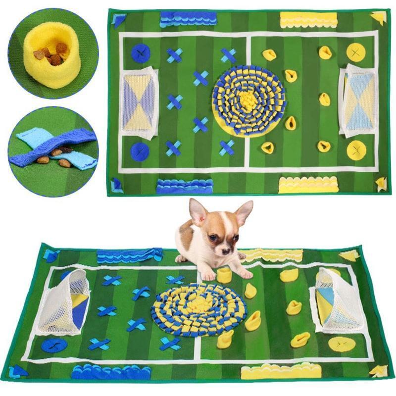 Rectangular Football Field Dog Snuffle Feeding Mat Round Pet Nosework Training