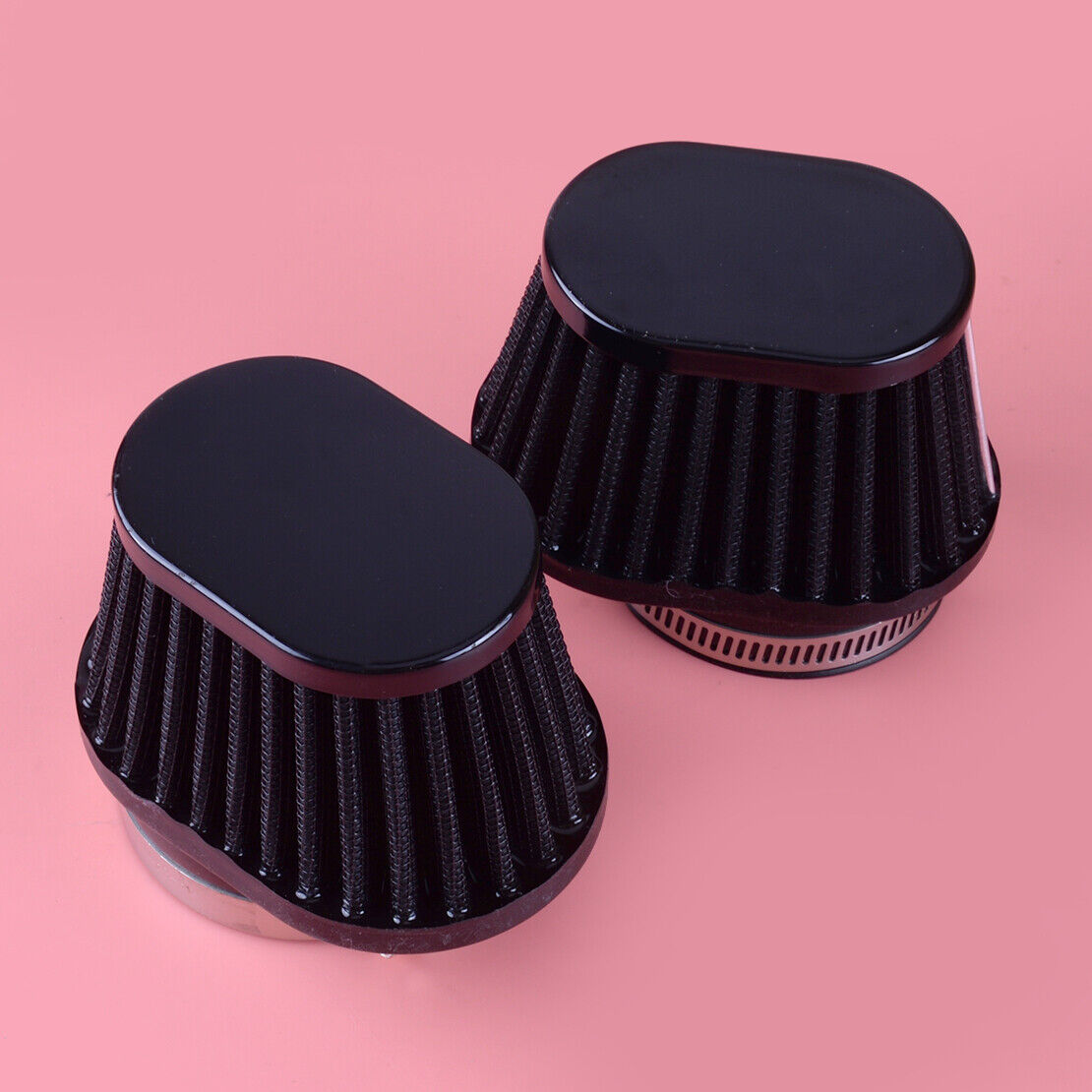 2Pcs 60MM Air Filter Clamp-On Pod Cleaner Fit For Motorcycle Bike ATV Scooter