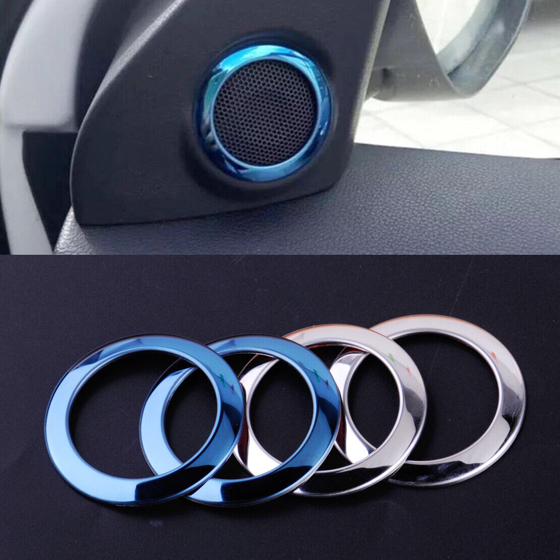 2x Sliver Stereo Speaker Cover fit for Mitsubishi Outlander Sport ASX RVR Li