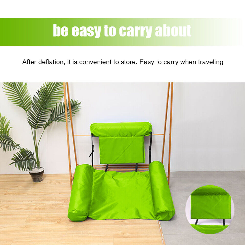 Floating Row Swimming Pool Inflatable Foldable Water Hammock Bed (Green)
