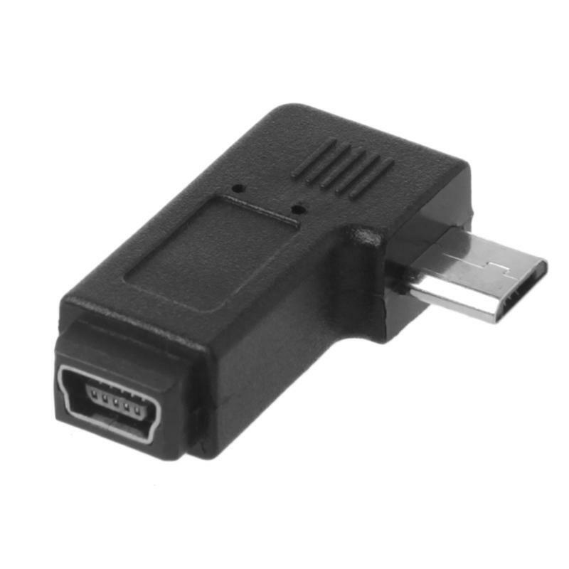Left and Right Angled Mini USB 5Pin Female To Micro USB Male Data Sync Adapter