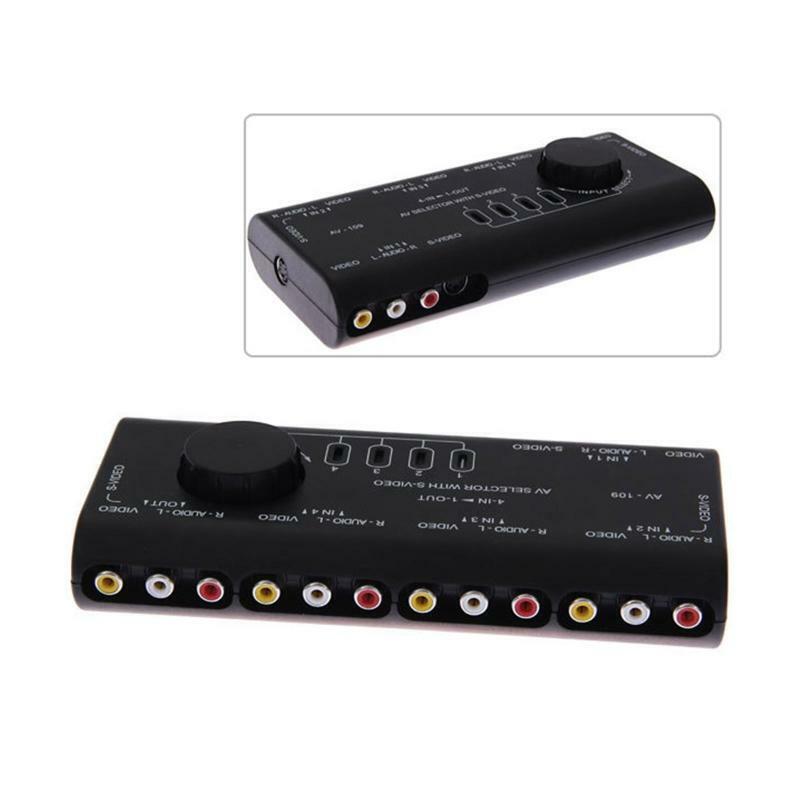 4 In 1 Out Audio Video RCA Switch Box Anti Interference Signal Splitter for Home