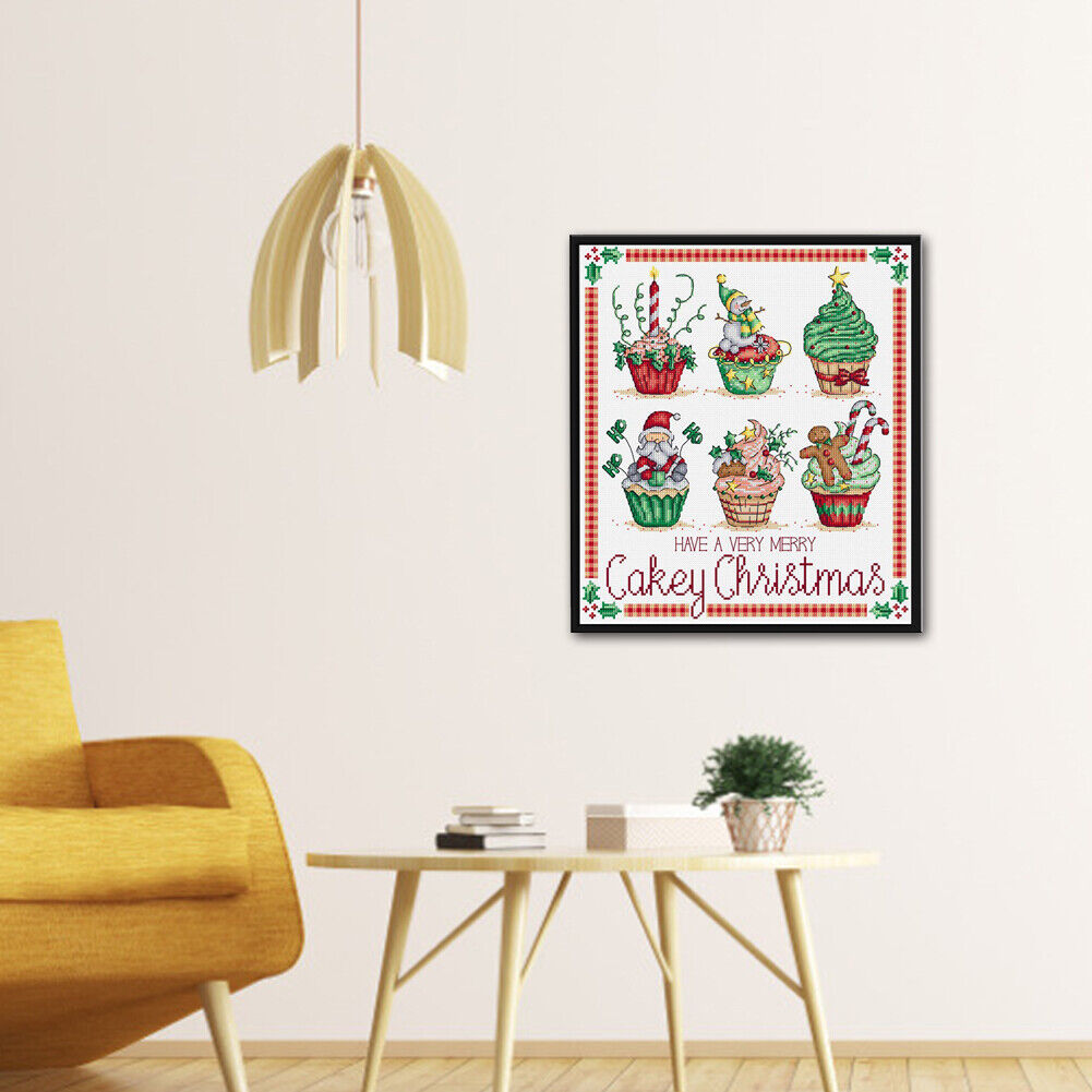 Partial Embroidery 11CT Needlework Cross Stitch Kit 3 Strands Christmas Cup