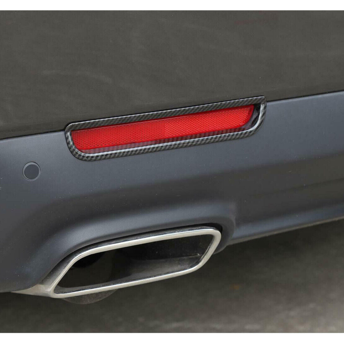 2x Carbon Fiber Style Rear Fog Light Trim Cover fit for Dodge Challenger 2015-19