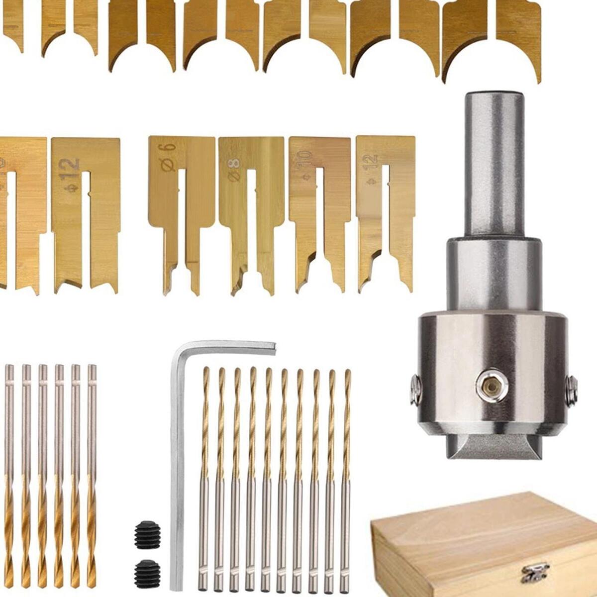 52Pcs Wooden  Drill  Spherical Buddha  6mm-22mm with Case