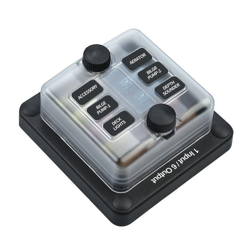 Fuse Block With Ground Circuit Box Holder Protection Cover LED Light Indication