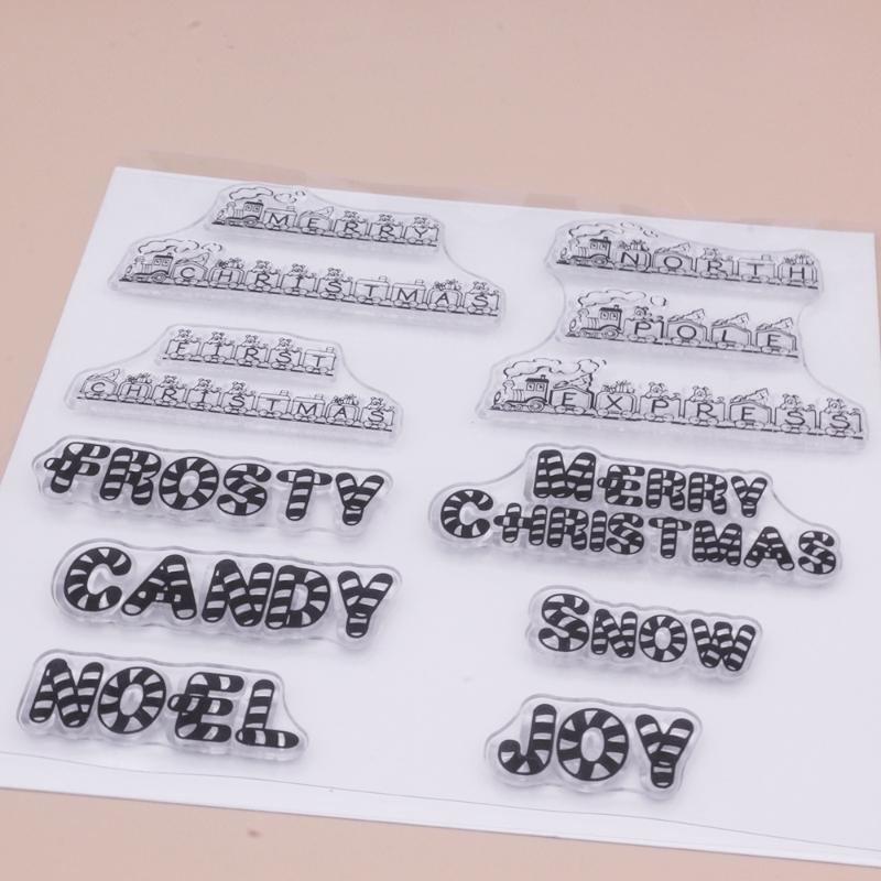 Christmas Words Silicone Clear Seal Stamp DIY Scrapbooking Embossing Photo Album