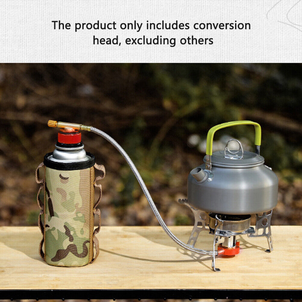 Outdoor Camping Hiking Stoves Adapter Split Gas Furnace Converter (Red)