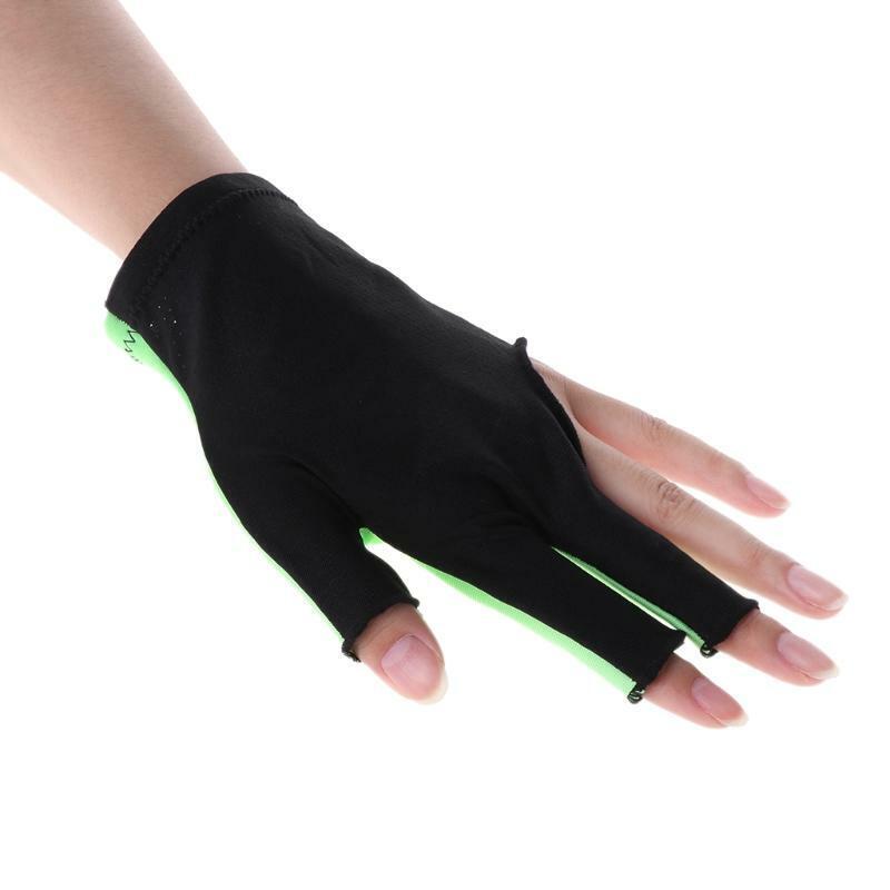 Lycra Fabric Snooker Billiard Cue 3 Finger Gloves Pool Left Hand Open Accessory